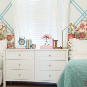 Girls Tween Room Ideas Gold, Turquoise and Pink thumbnail