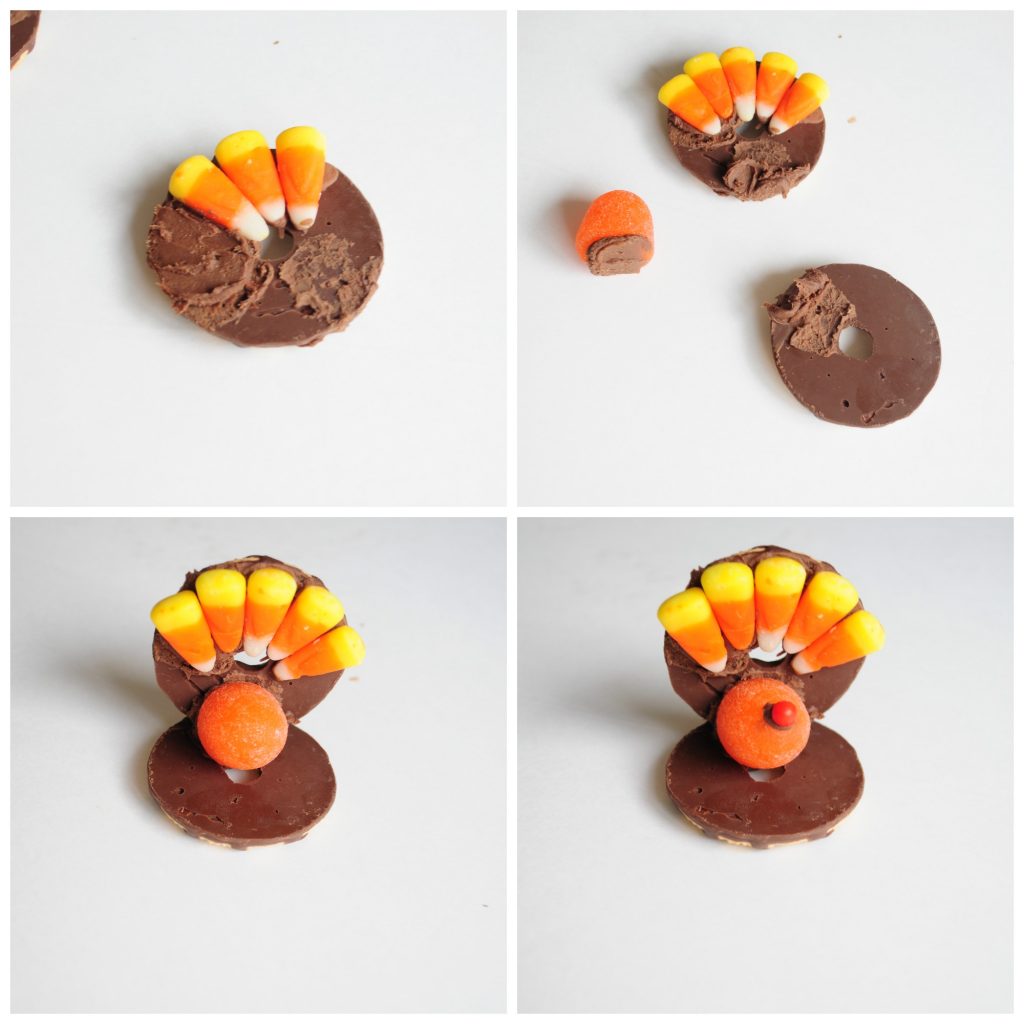 assembling-the-no-bake-turkey-cookie