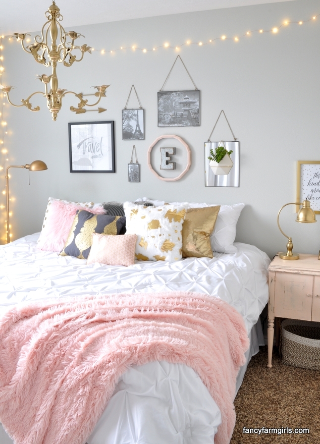 Girls Bedroom Makeover with Pink and Gold