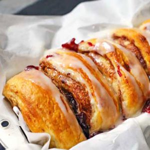 2-Ingredient Cranberry Cinnamon Roll Loaf thumbnail