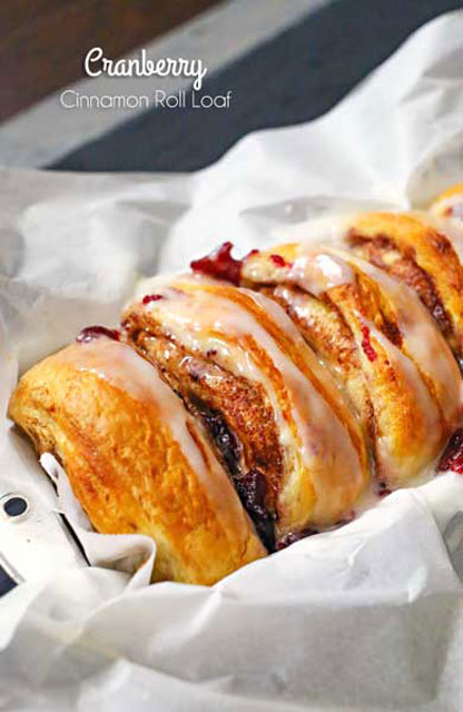 2-Ingredient Cranberry Cinnamon Roll Loaf