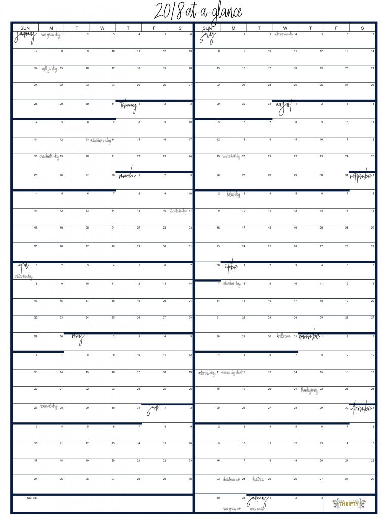 at a glance calendar