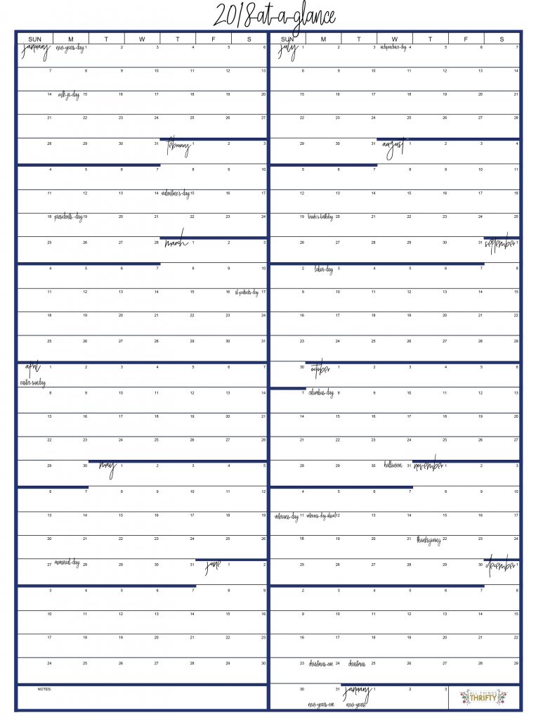 2018 calendar year at a glance