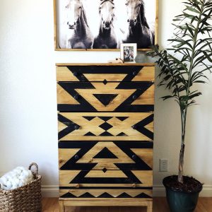 Dark Wax on Raw Wood–Aztec Dresser Makeover thumbnail