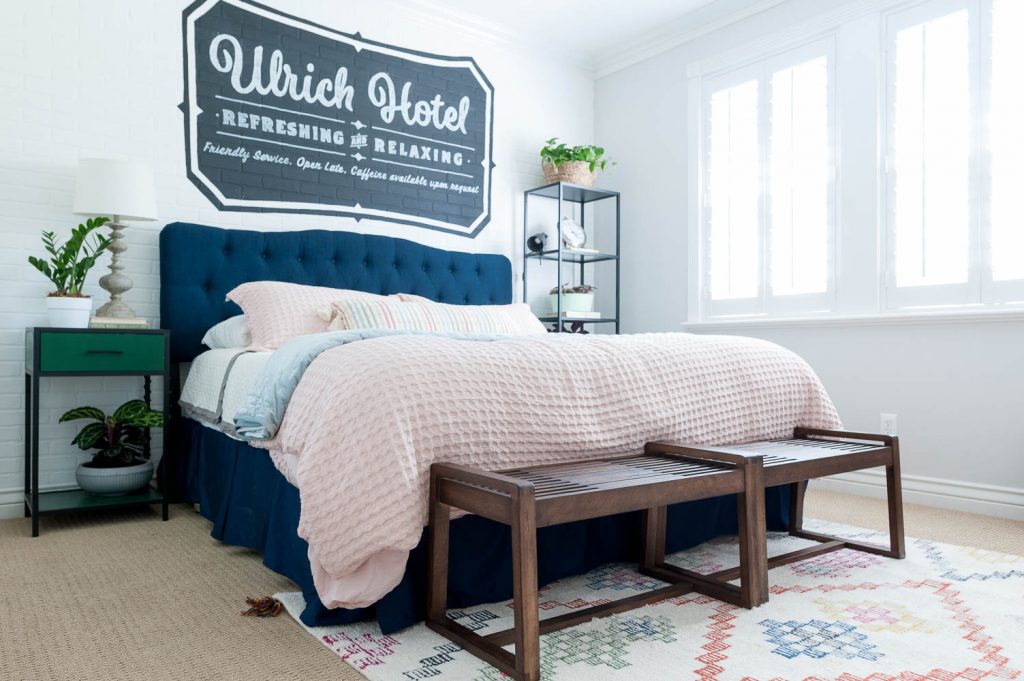 Guest Bedroom Ideas with a hip hotel vibe REVEAL!