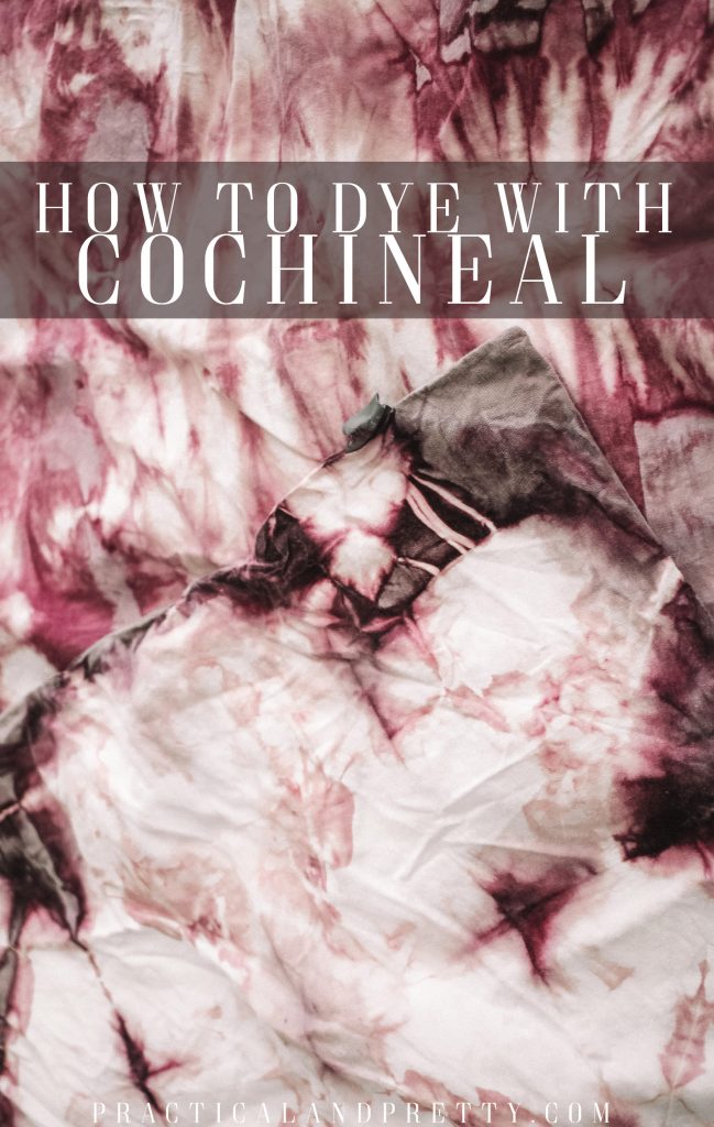 Cochineal gives a gorgeous hot pink or bright color purple. It's really simple and only takes a bit of time. Here is a quick tutorial to try it for yourself!