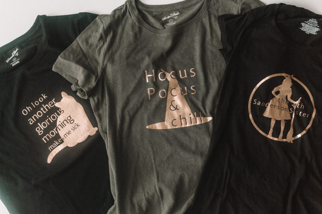 three hocus pocus tee shirts