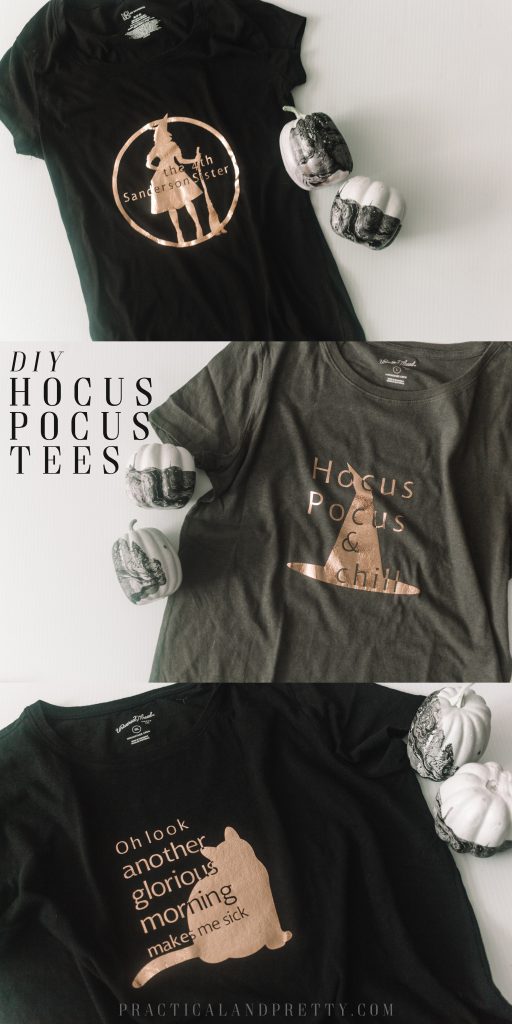 These fun Hocus Pocus tees are a simple DIY that you don't only have to wear around Halloween (but of course are highly encouraged!!) 