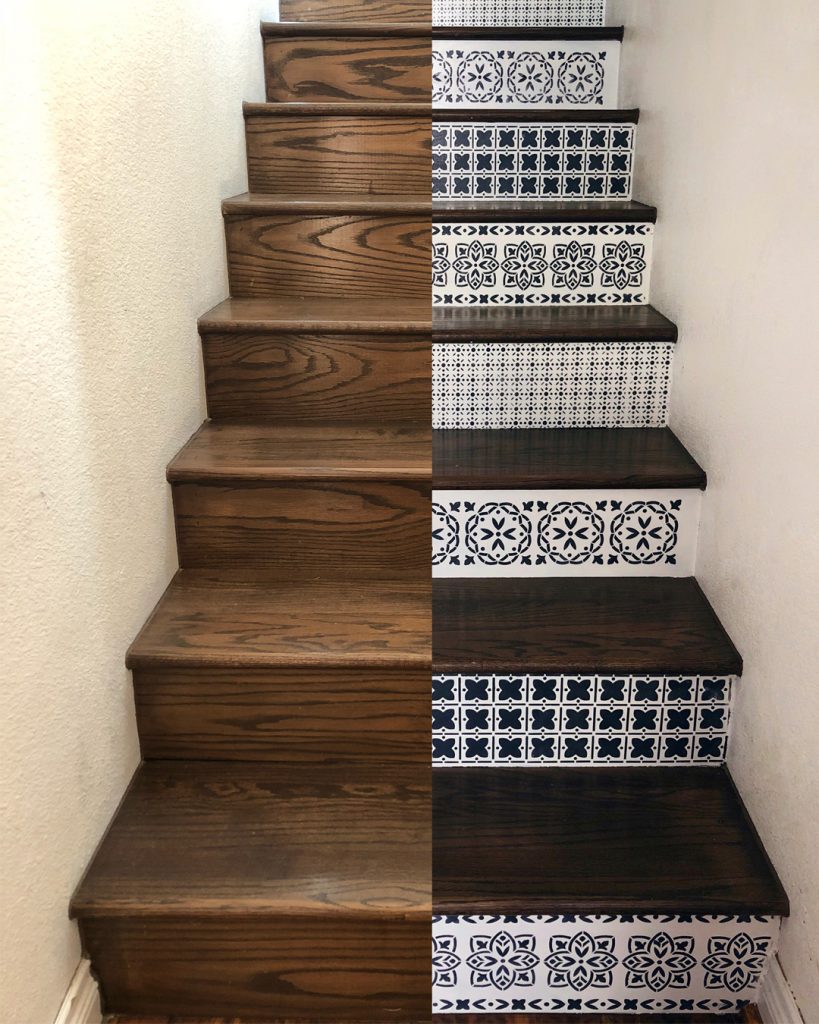 How To Update Wood Stairs With Chalk Paint All Things Thrifty