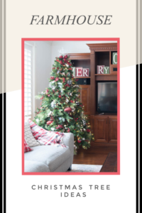 Classic Red and Green Christmas Tree Color Decor with slight Farmhouse Feel