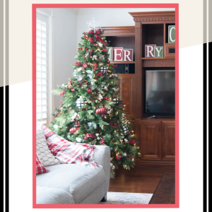 Classic Red and Green Christmas Tree Color Decor with slight Farmhouse Feel thumbnail