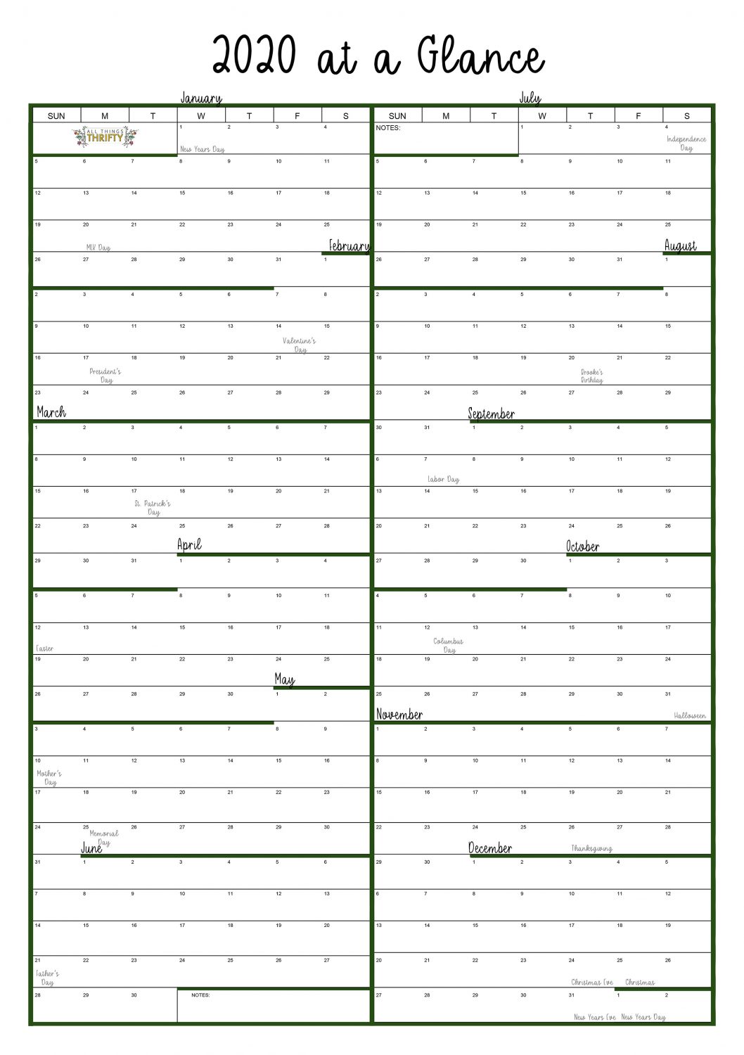 Semester At A Glance Template from www.allthingsthrifty.com