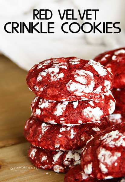 Red Velvet Crinkle Cookies