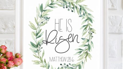 Framed image "HE IS Risen" Matthew 28:6