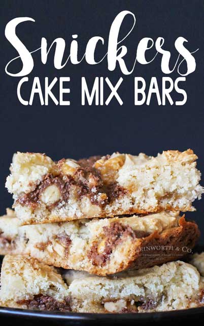 Snickers Cake Mix Bars | All Things Thrifty