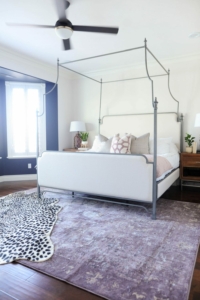 Modern Master Bedroom with Black, Purple and Leopard Accents REVEAL